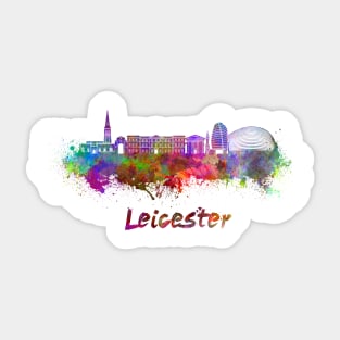 Leicester skyline in watercolor Sticker